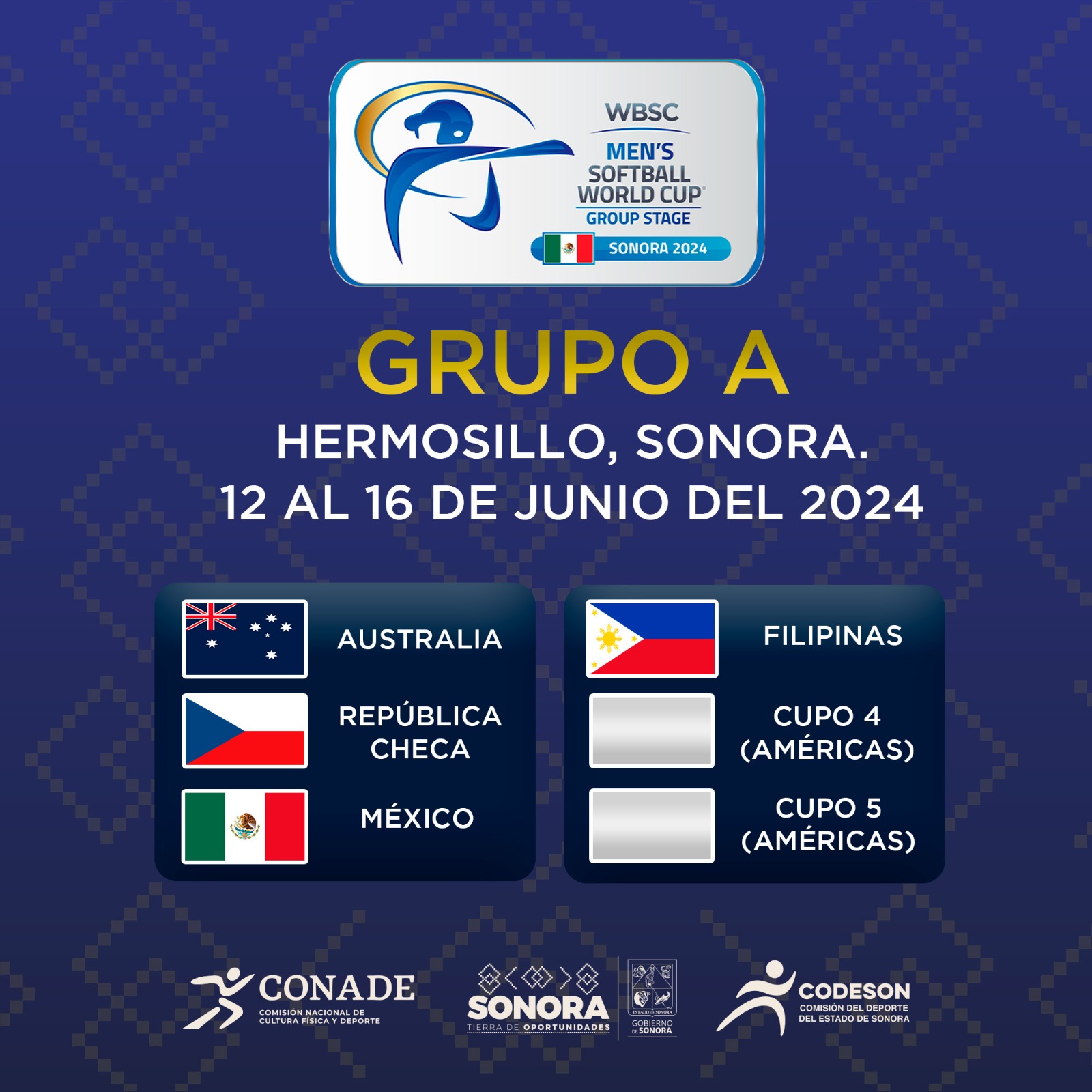 CONFIRMAN A CUATRO EQUIPOS PARA FASE 