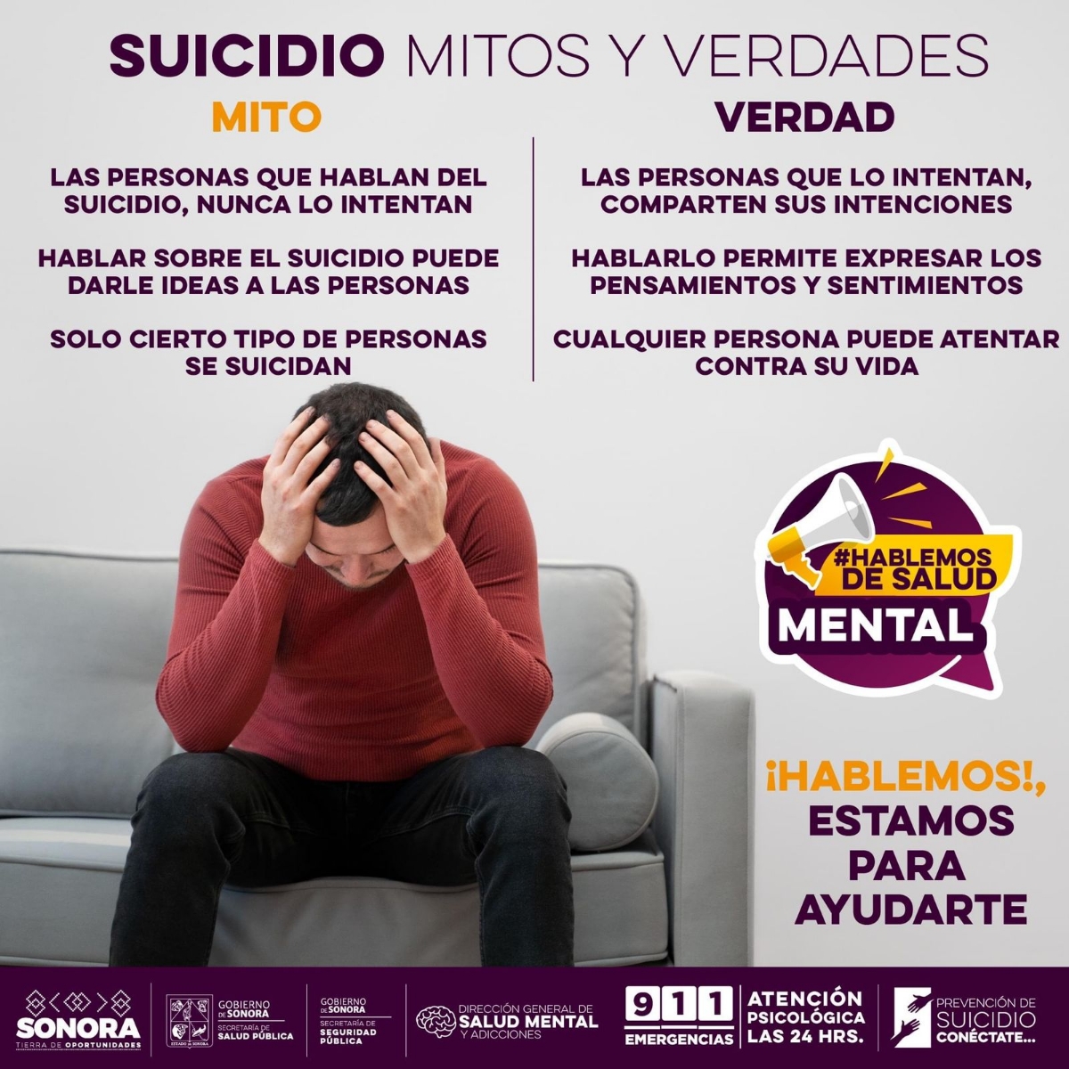 Llama Salud Sonora a detectar factores de riesgo de un intento suicida