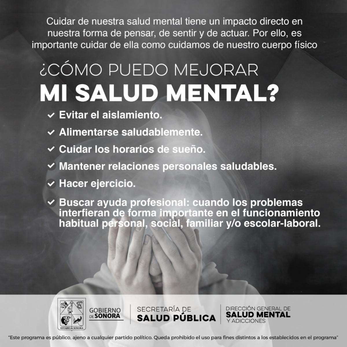Cuidado de la salud mental inicia con pequeñas acciones: DGSMA