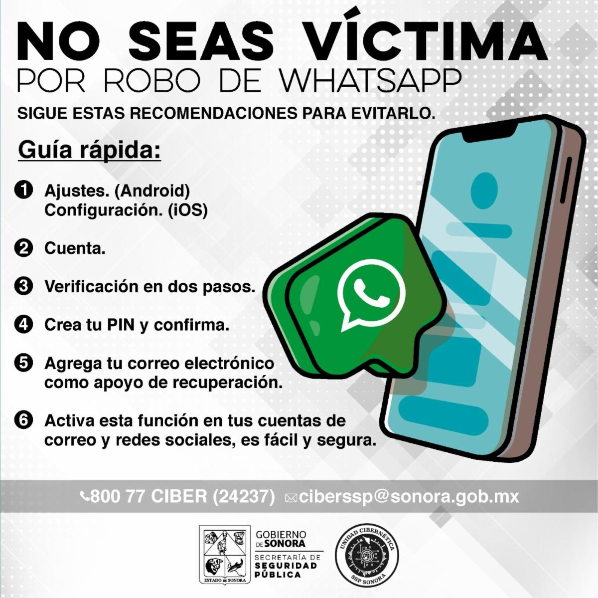 Unidad Cibernética emite recomendaciones para prevenir el robo de WhatsApp