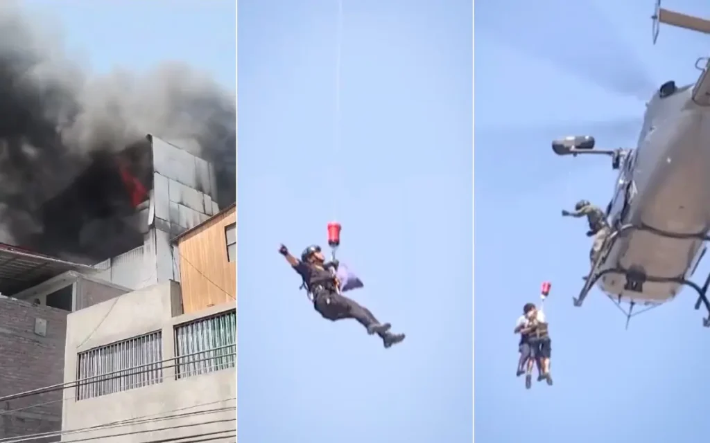 dramatico rescate peru incendio helicoptero video 24042024 1