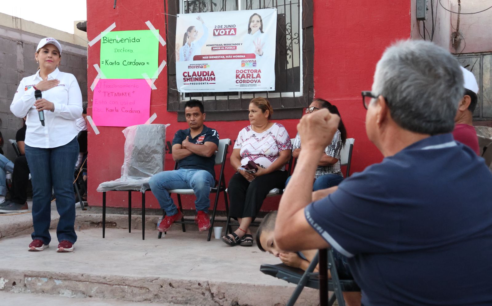 Lleva candidata a la presidencia, doctora Karla Córdova González, propuestas de trabajo al sector Misión del Sol y Tetabiate