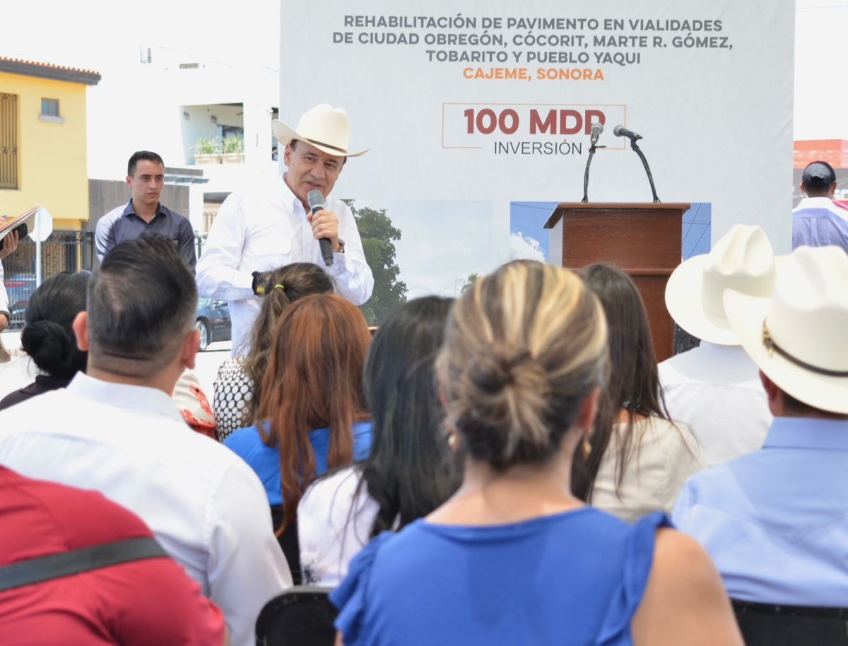 Entrega Gobierno de Sonora rehabilitación de vialidades en Cajeme