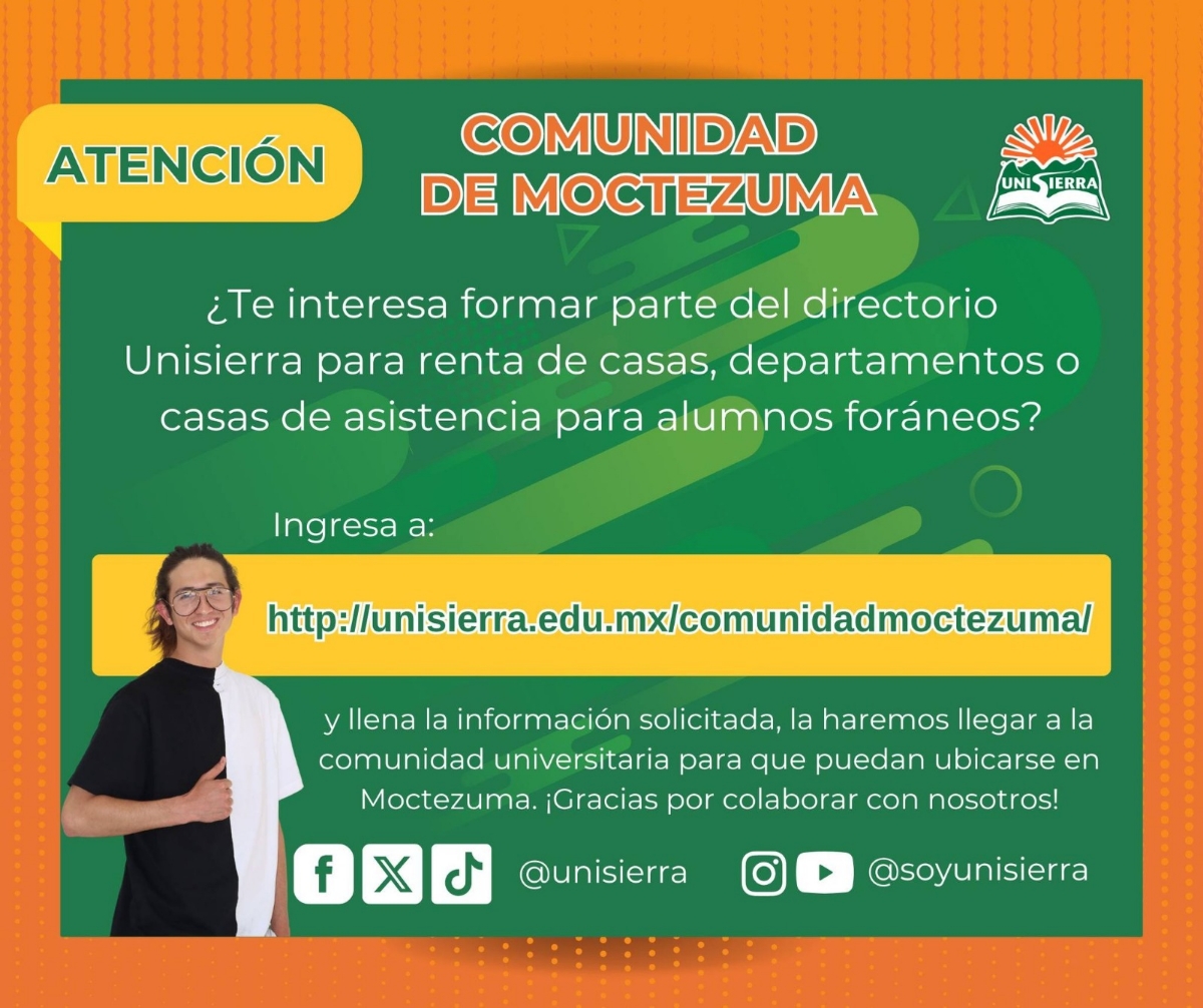 Facilita Unisierra hospedaje de alumnos foráneos con directorio de casas de asistencia