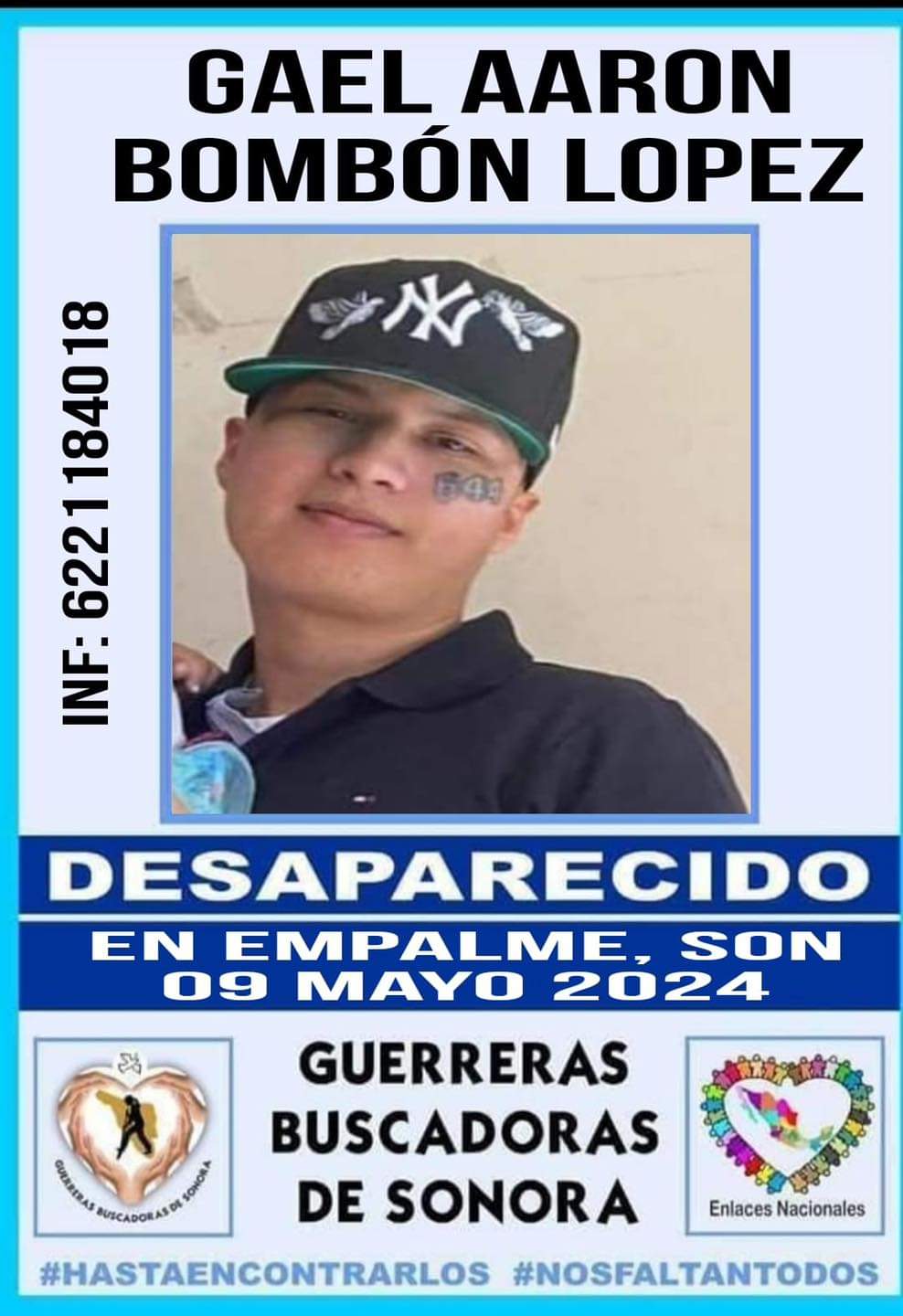 Joven desaparecido en Empalme