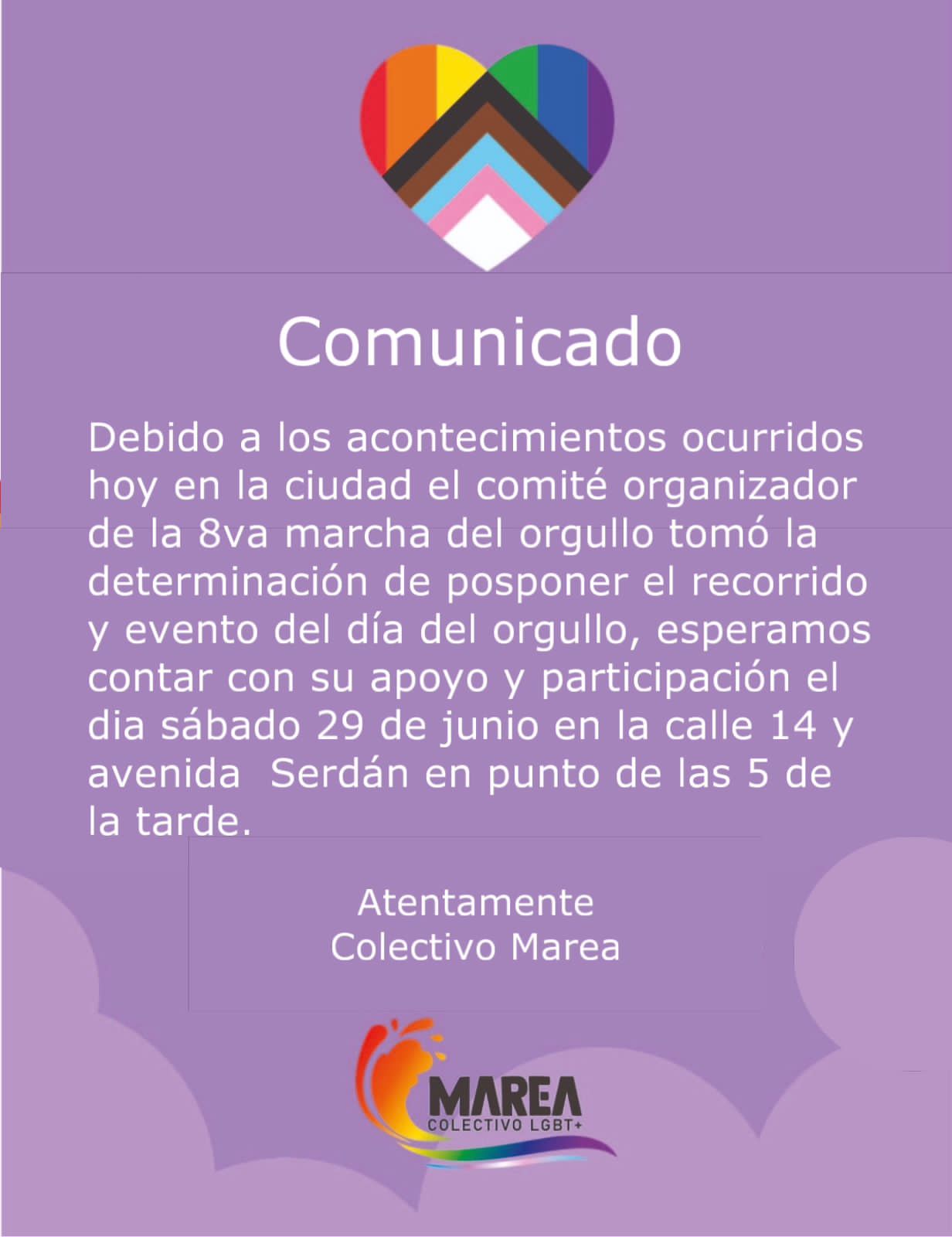 Marcha del orgullo, pospuesta