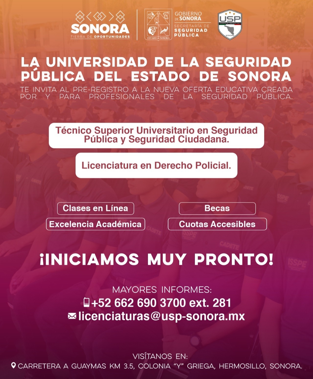 Academia de policía inician pre inscripciones