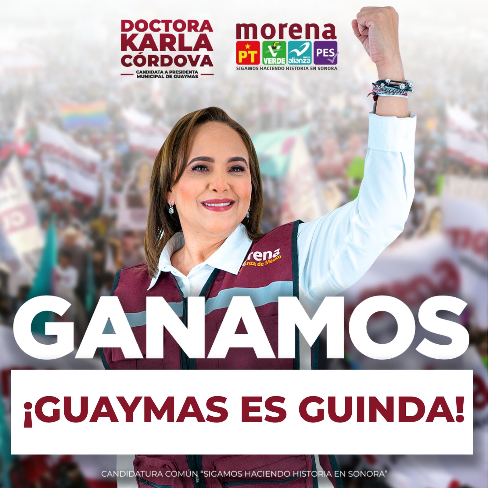 Gana la doctora Karla Córdova González presidencia municipal de Guaymas
