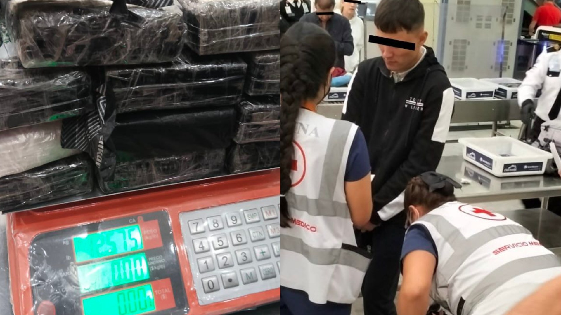 Capturan a pasajero en el AICM con 30 kg de metanfetamina