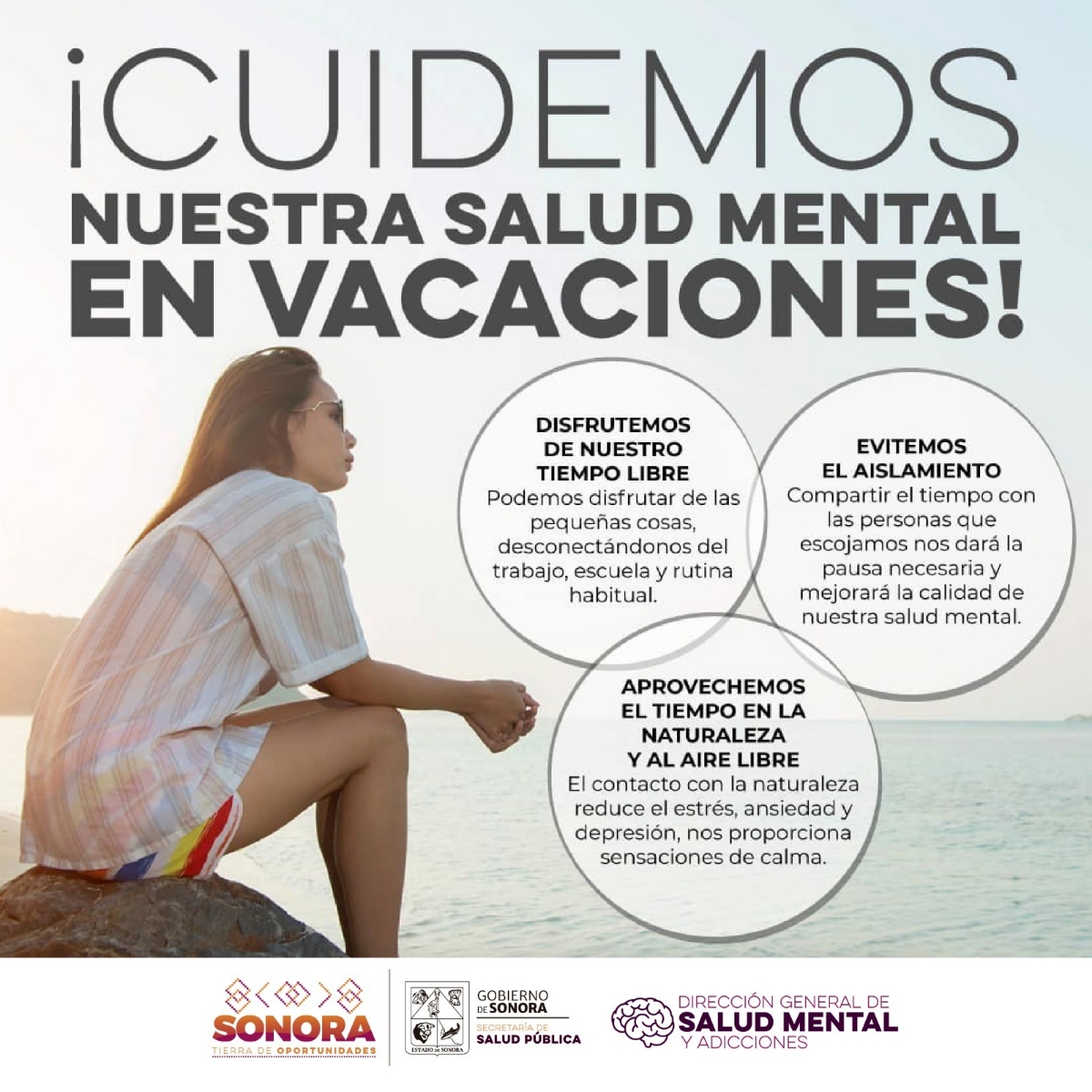 La Secretaría de Salud hace un llamado a reforzar el cuidado de la salud mental, durante el periodo vacacional