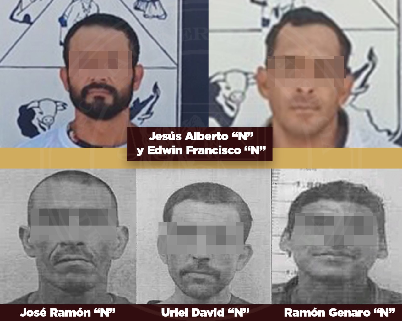 FGJES logra vinculación a proceso y prisión preventiva contra cinco sujetos por portación de armas punzocortantes