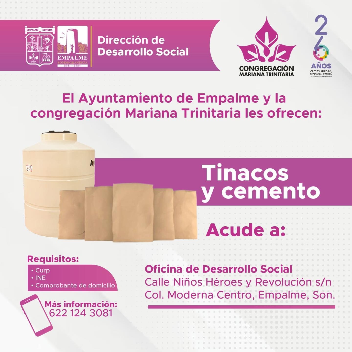 Llaman a la comunidad para aprovechar beneficios de Mariana Trinitaria con material subsidiado