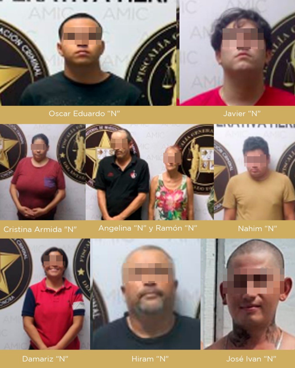 En operativo coordinado AMIC captura 9 personas, efectúa 7 cateos, ejecuta órdenes de aprehensión y decomisa droga