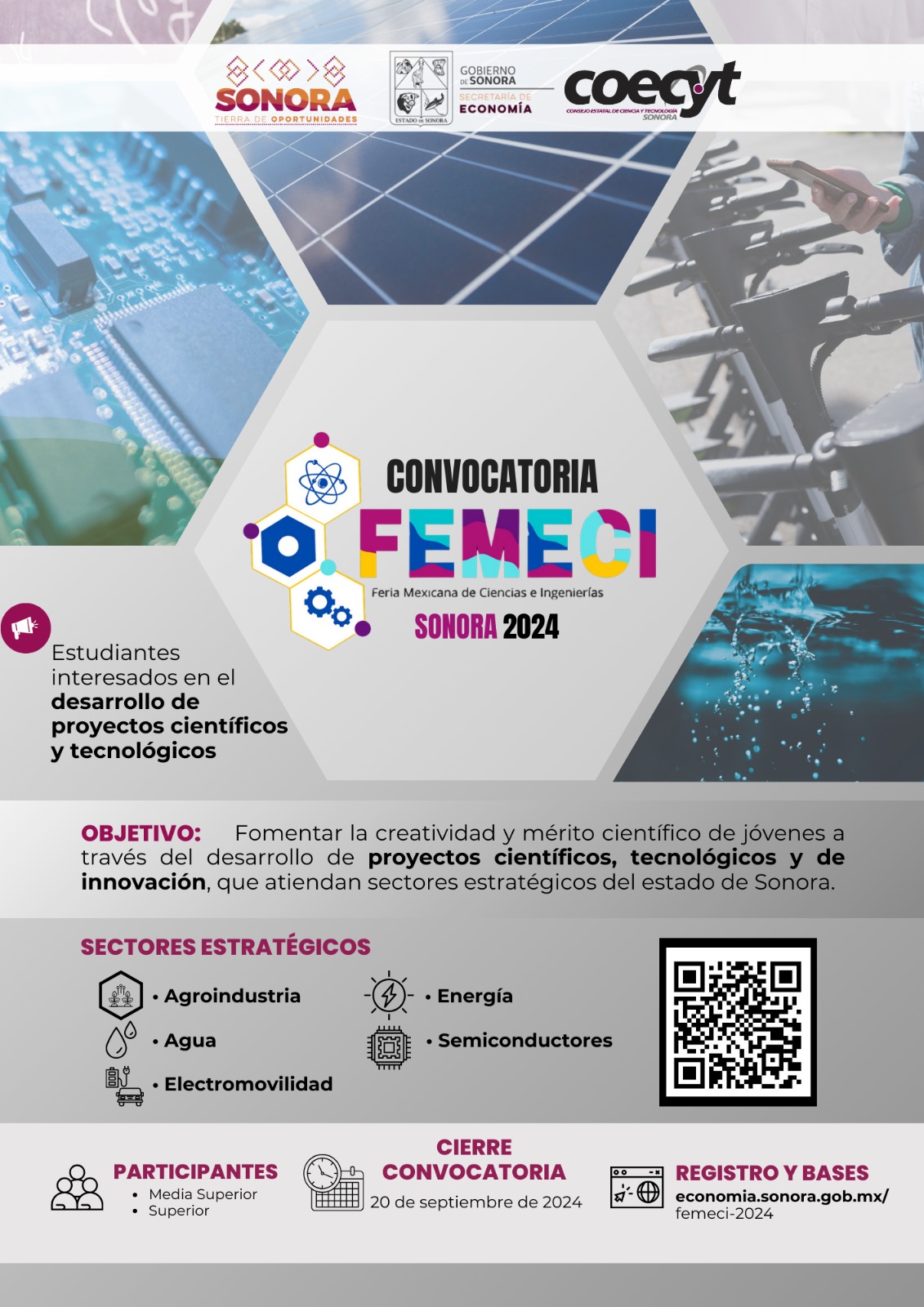 Gobierno de Sonora lanza convocatoria de ciencia y tecnología para estudiantes de educación media superior y superior