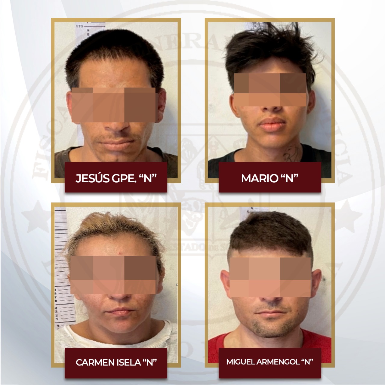 Obtiene FGJES sentencias en contra de cuatro narcomenudistas en Cajeme