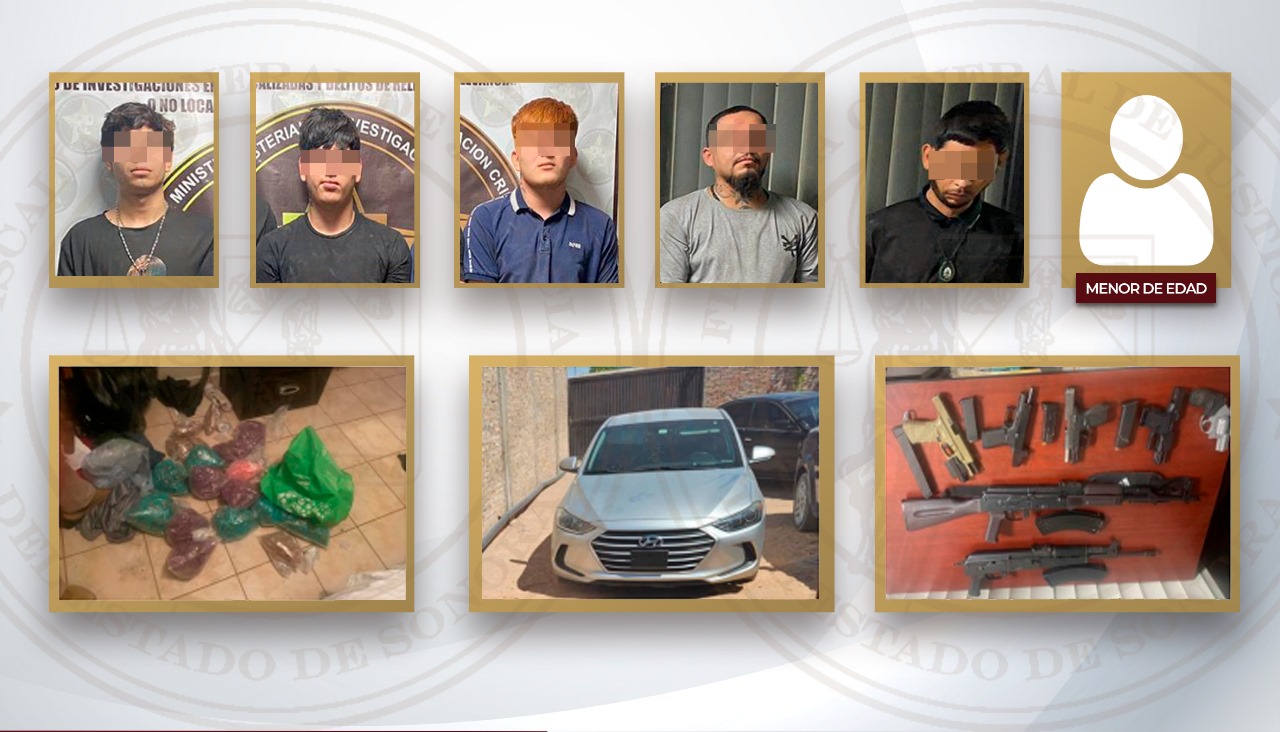 Célula delictiva en San Luis Río Colorado es desmantelada; aseguran armas, droga y vehículos robados