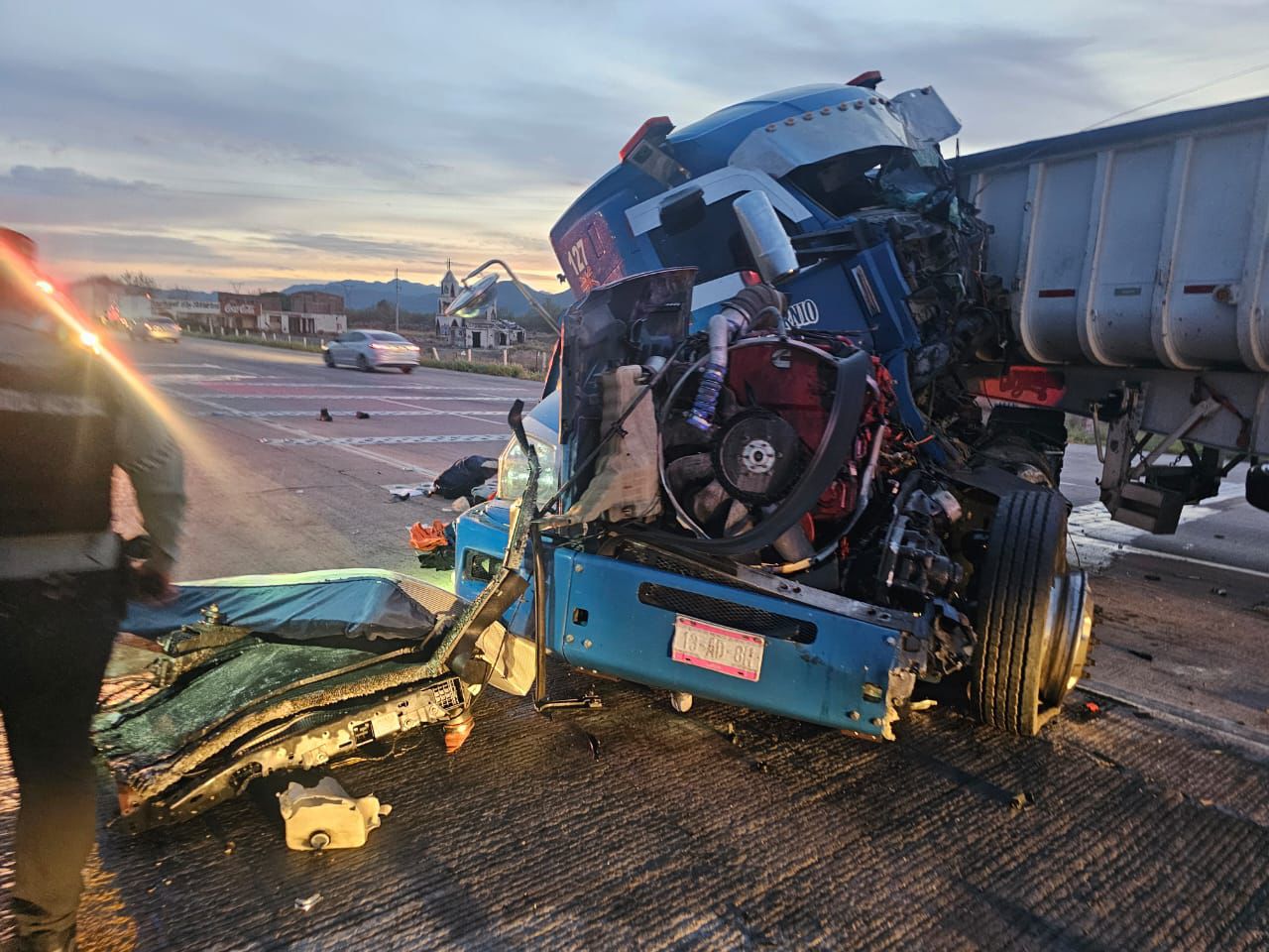 Queda tráilero prensado