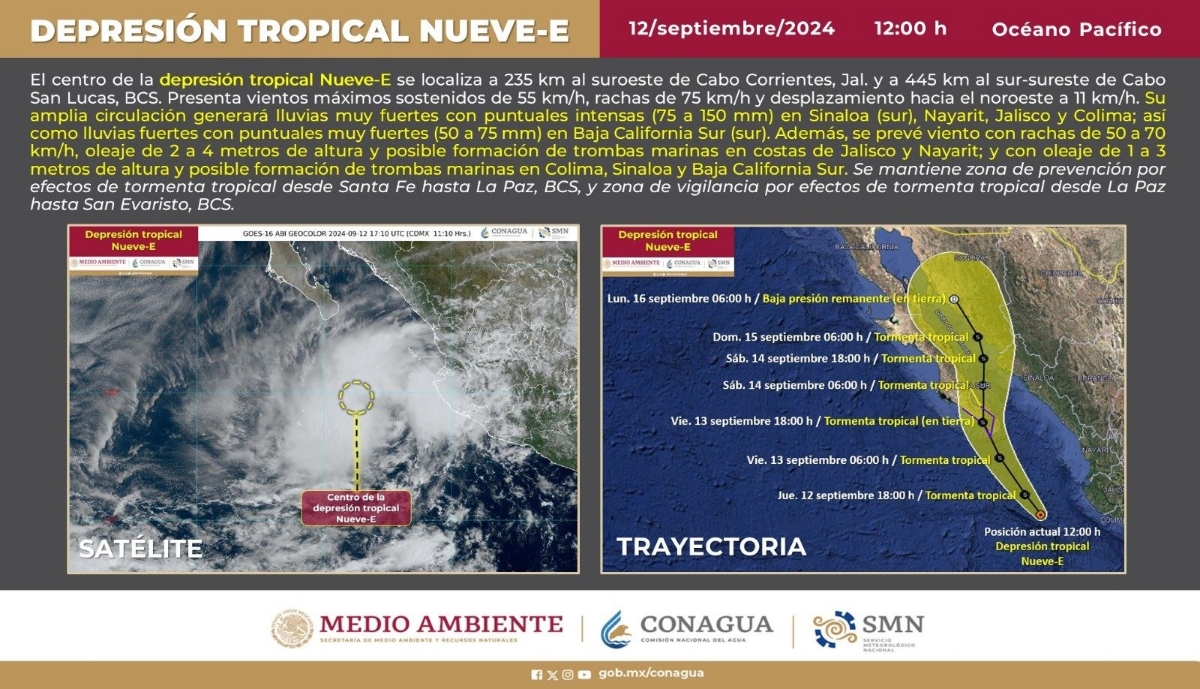Desplaza CEPC a personal al Sur del Estado por tormenta tropical Ileana