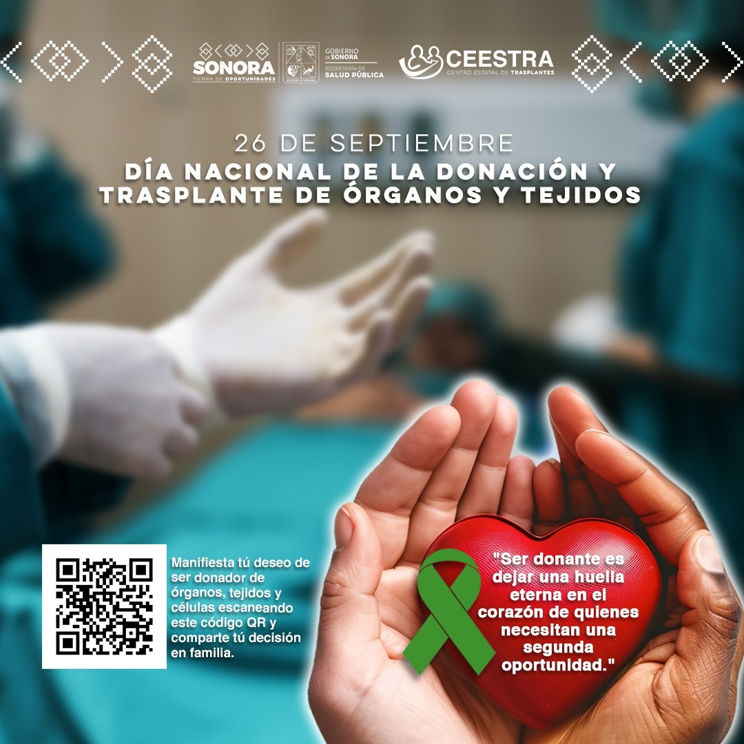 Invita Salud Sonora a decir sí a la donación de órganos y tejidos salva vidas