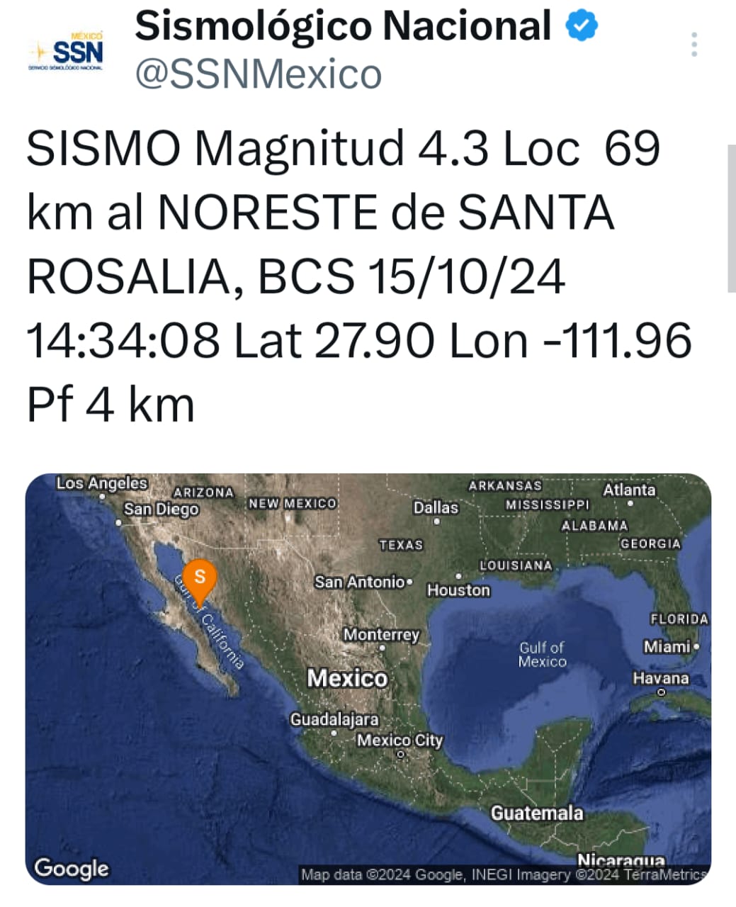 Sienten  ‘temblor’ guaymenses