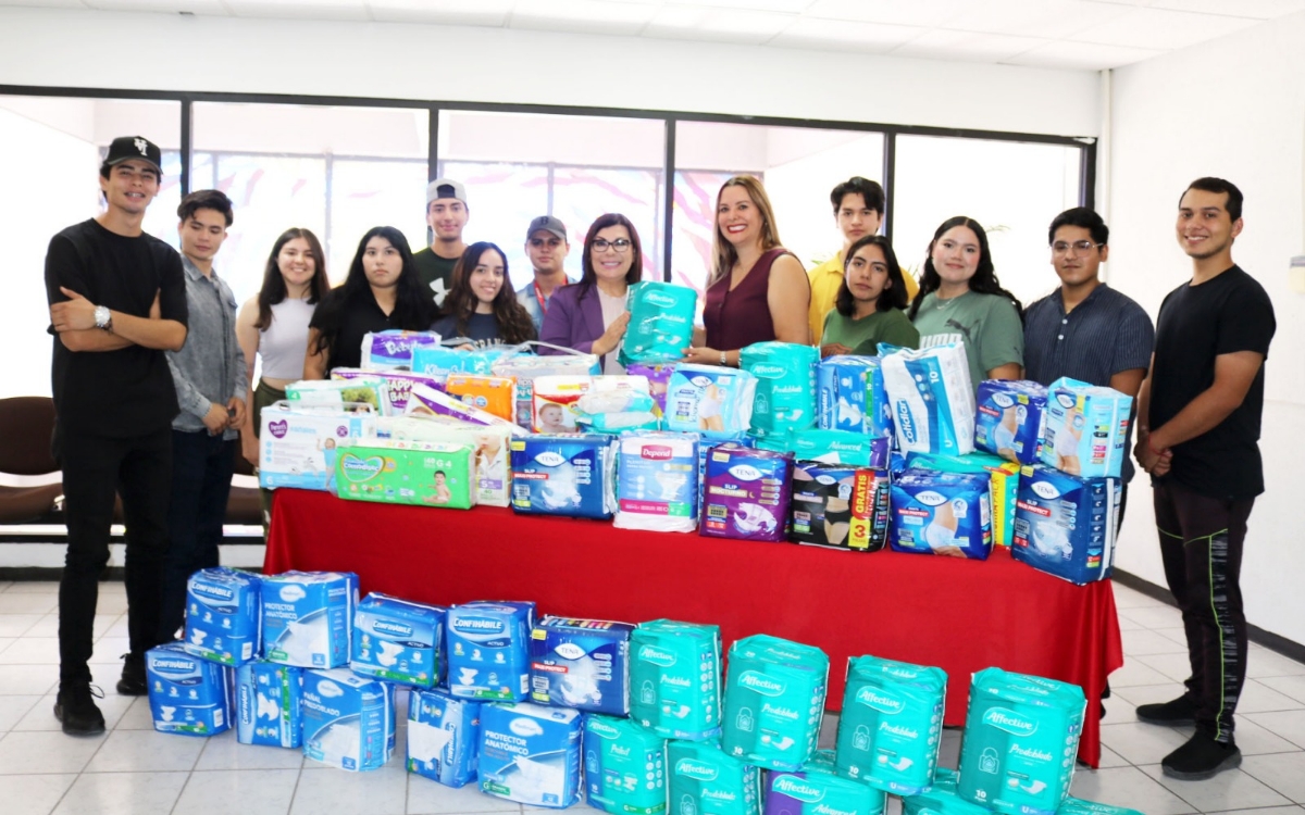 Realiza comunidad educativa de Itesca importante donativo de pañales a DIF Cajeme