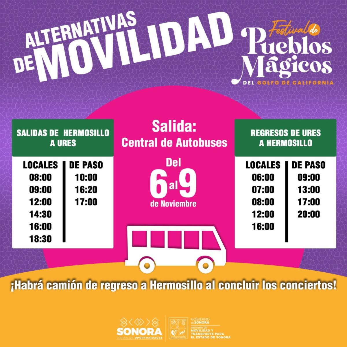 Garantiza Gobierno de Sonora movilidad al Festival de Pueblos Mágicos en Ures