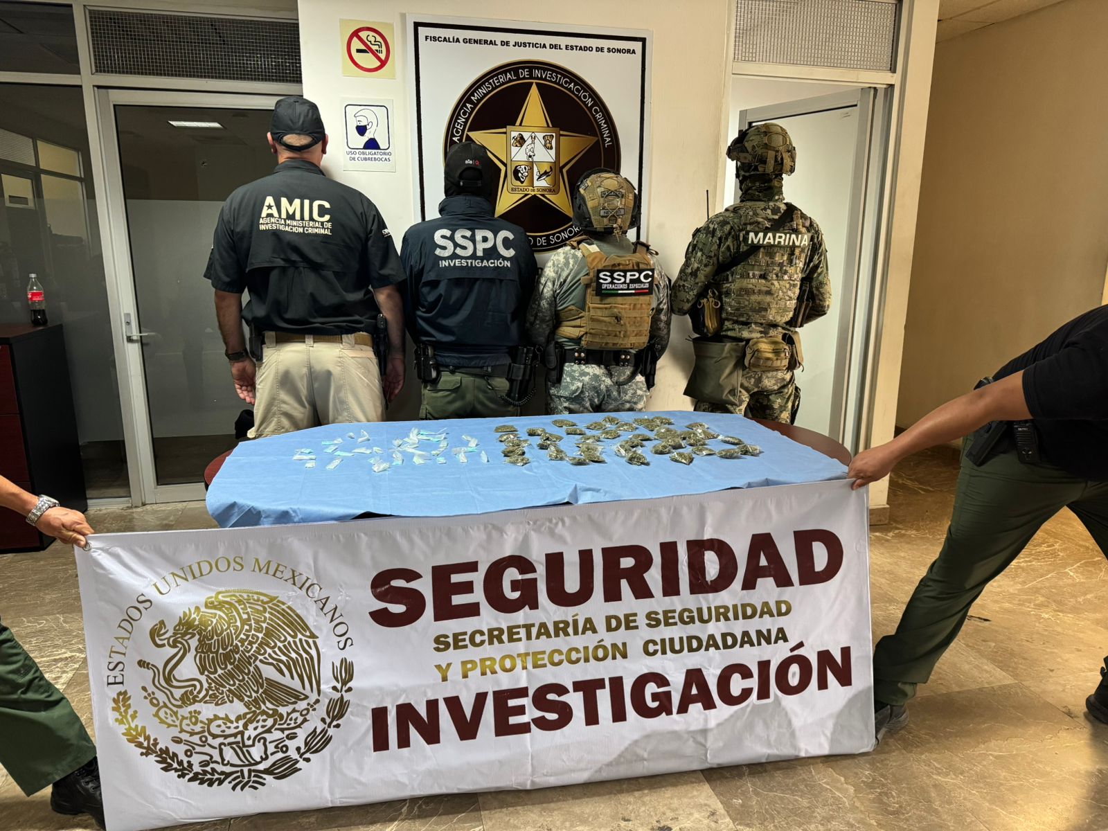 Fuerza de Tarea Interinstitucional (FTI) asegura drogas tras cateo en Ciudad Obregón