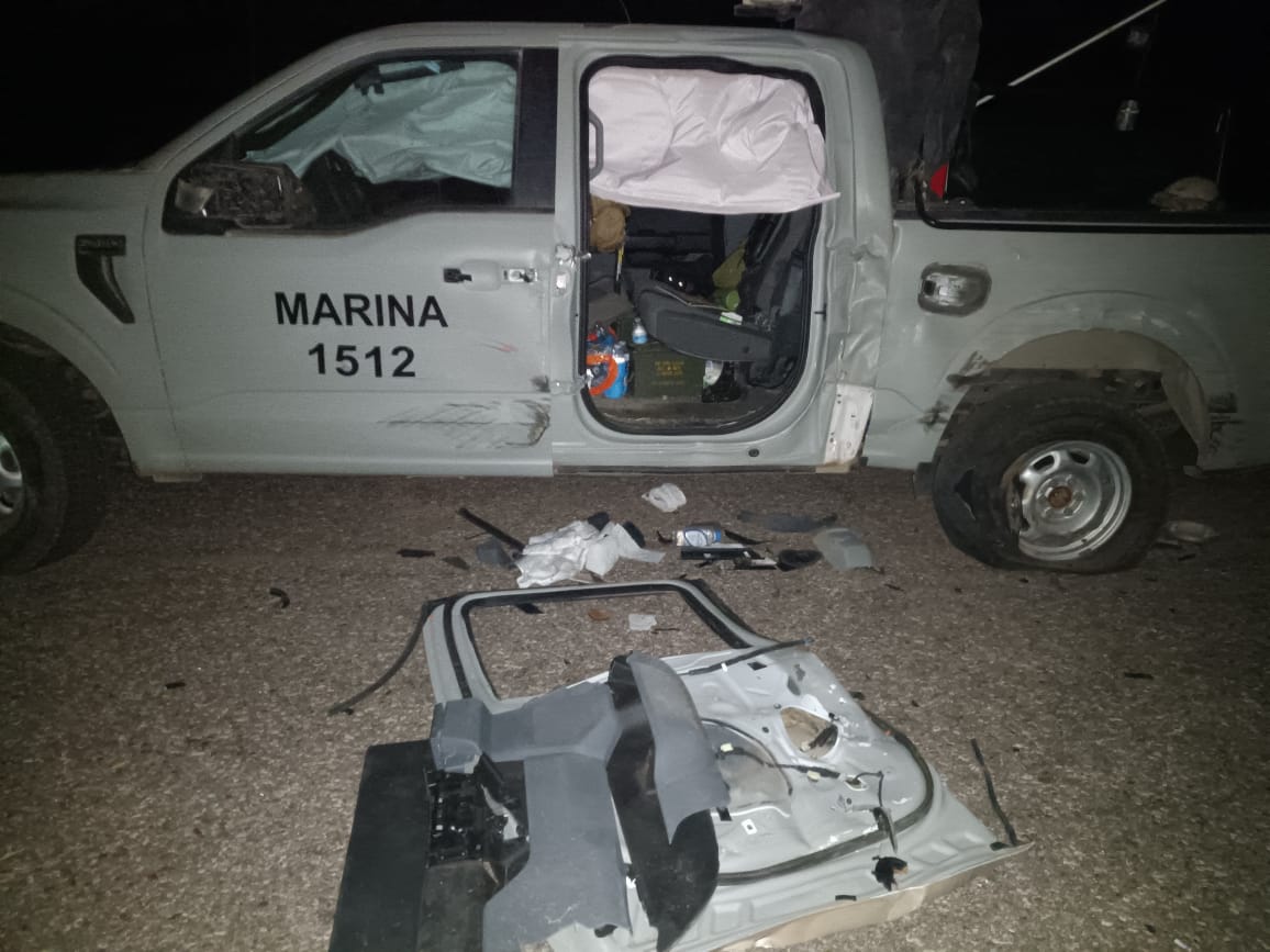 Marina informa sobre agresión a personal de la Armada de México y de la Agencia Ministerial de Investigación Criminal, en la Carretera que conduce del poblado Saric Sasabe, Sonora
