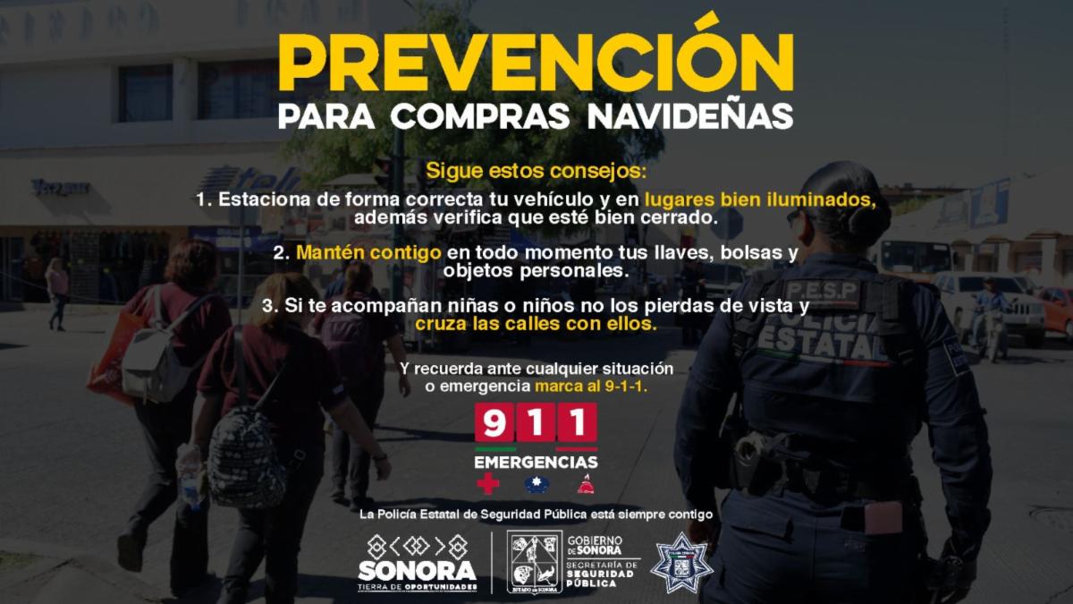 Recomienda Seguridad Pública medidas de prevención durante compras de fin de año
