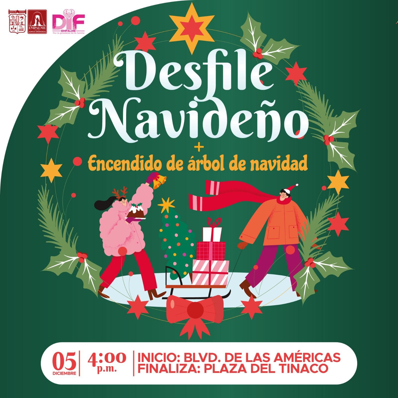Todo listo para el Festival del Tamal, Desfile Navideño y el encendido del Arbolito de Navidad el día de hoy