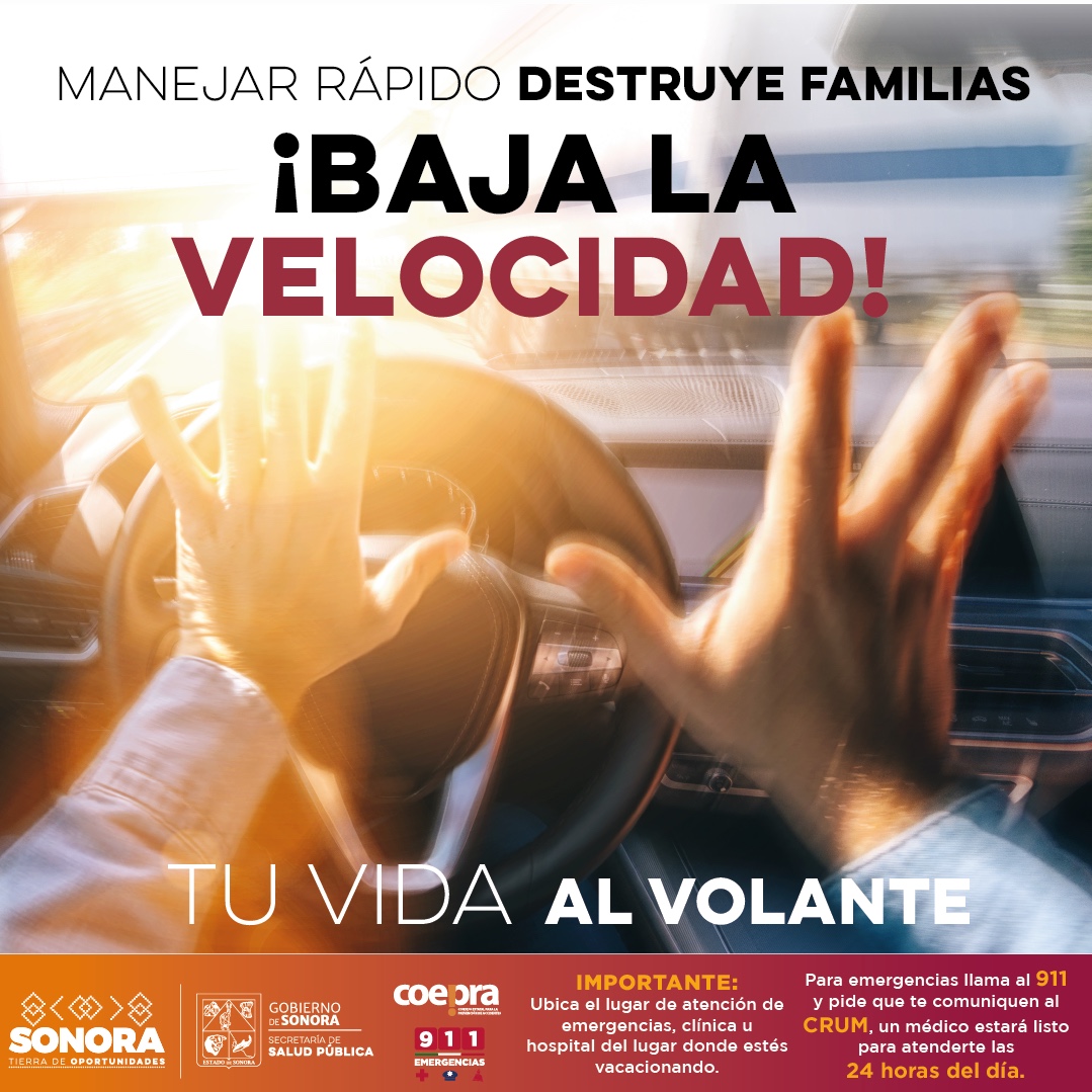 Insta Salud Sonora a prevenir accidentes viales en temporada decembrina