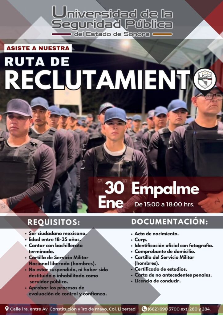 29 enero hoy sera el reclkutamiento de policias de nuevo inbgreso