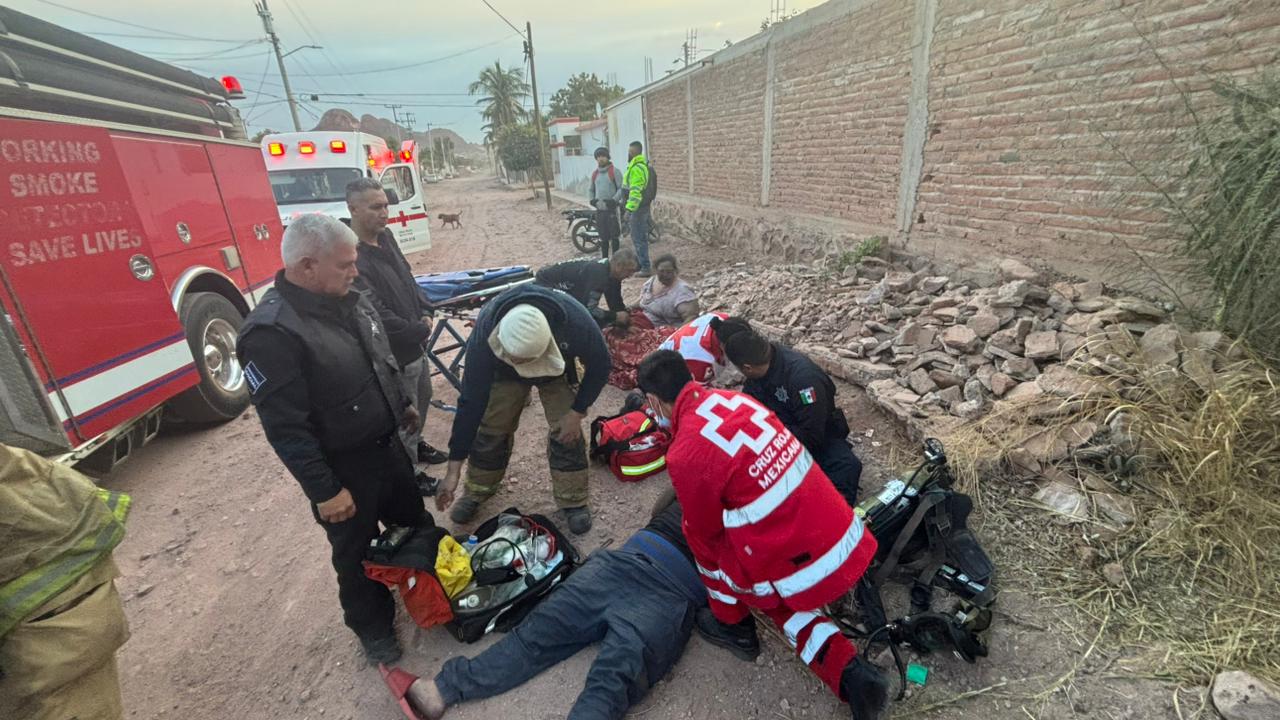 Rescatan a familia de incendio; resultan con quemaduras e intoxicación
