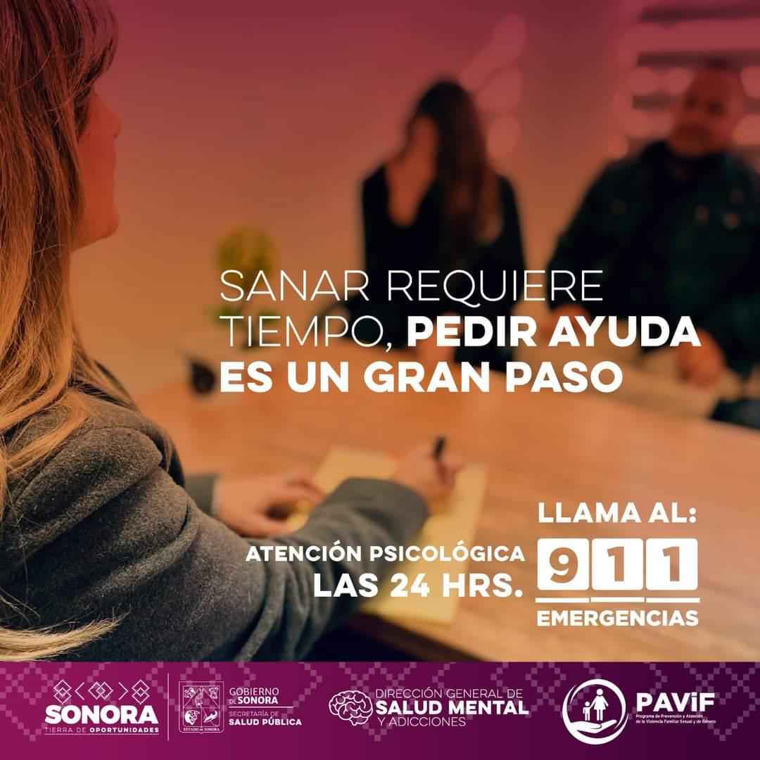 Cuenta Salud Sonora con brigada psicológica en línea 9-1-1 para atención de Salud Mental