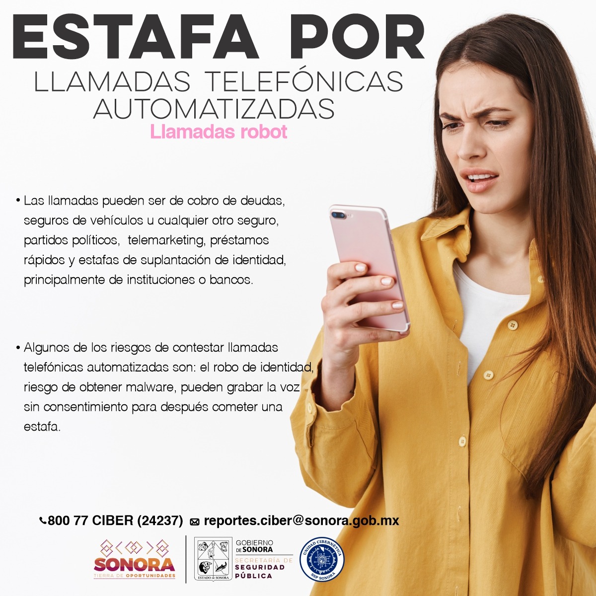 Orienta Unidad Cibernética sobre modalidad de estafa por llamadas telefónicas automatizadas: SSP