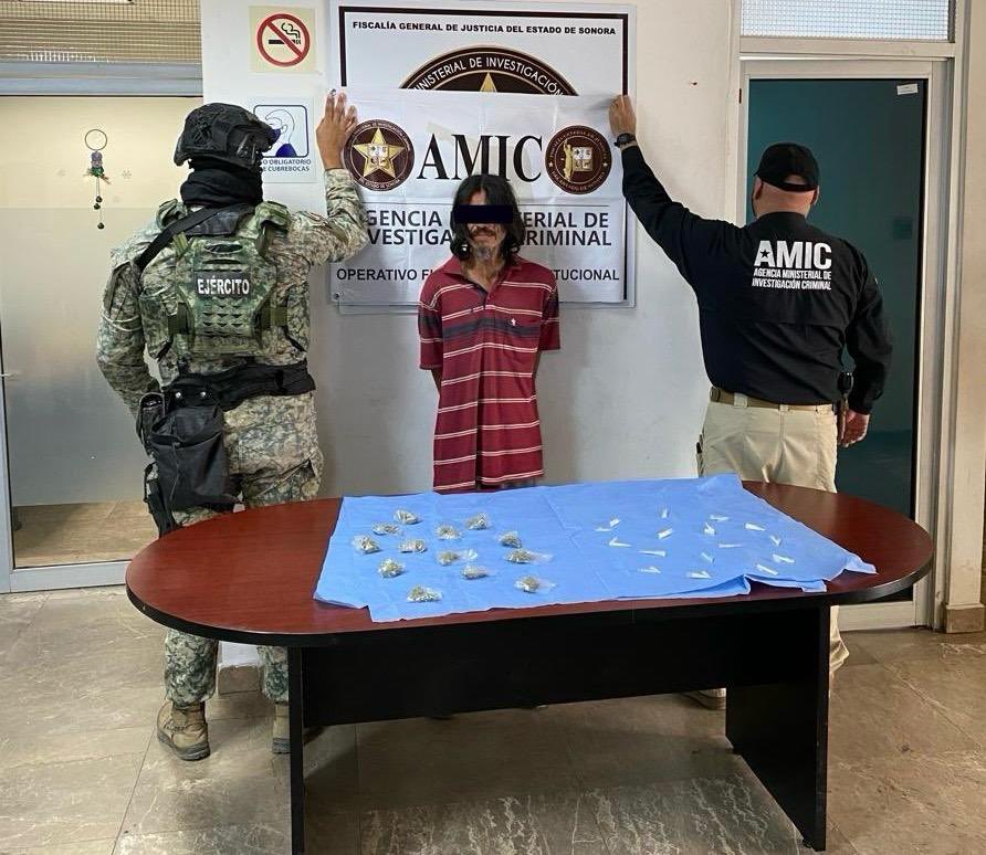 Operativo conjunto logra detención de sujeto y asegura droga