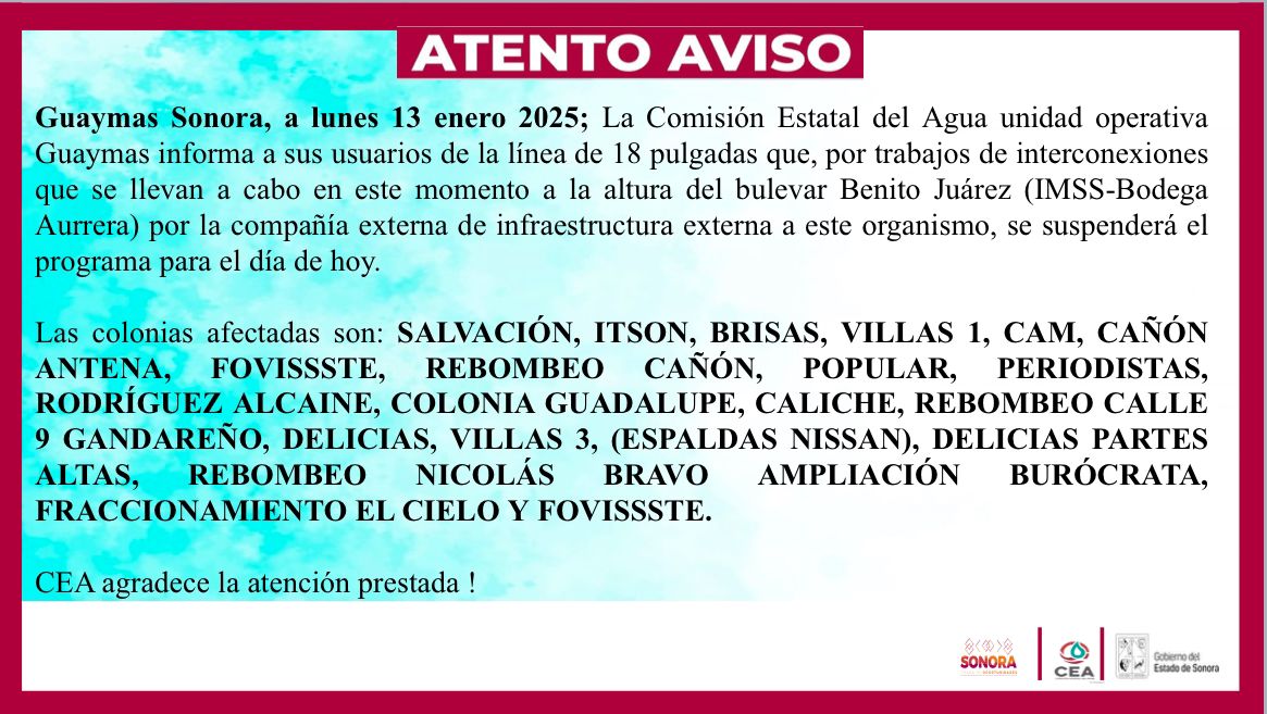 Sin agua en 23 colonias