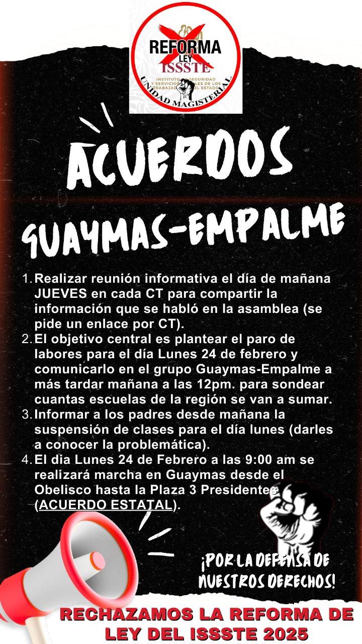 Protestaran el día de hoy maestros empalmenses en contra de la iniciativa de ley del ISSSTE