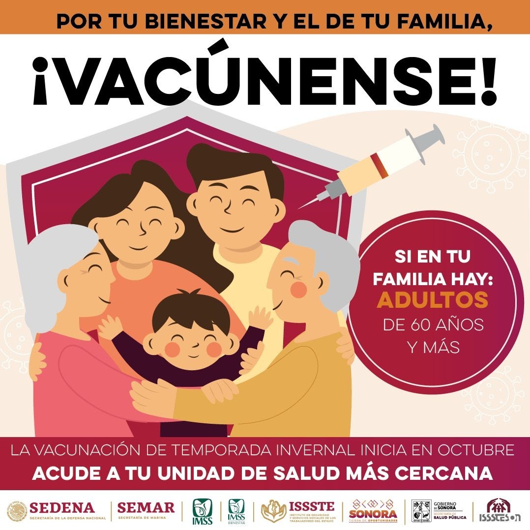 Llama Gobierno de Sonora a vacunarse contra influenza y covid-19 antes del 28 de marzo