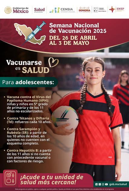 ¡Vacúnate y cuida tu salud! Gobierno de Sonora promueve la Semana Nacional de Vacunación