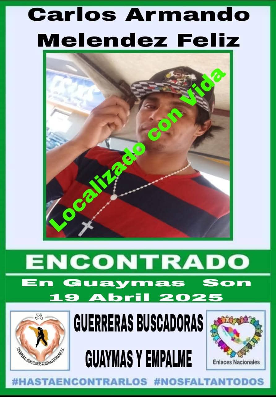 Localizan a joven desaparecido en Guaymas