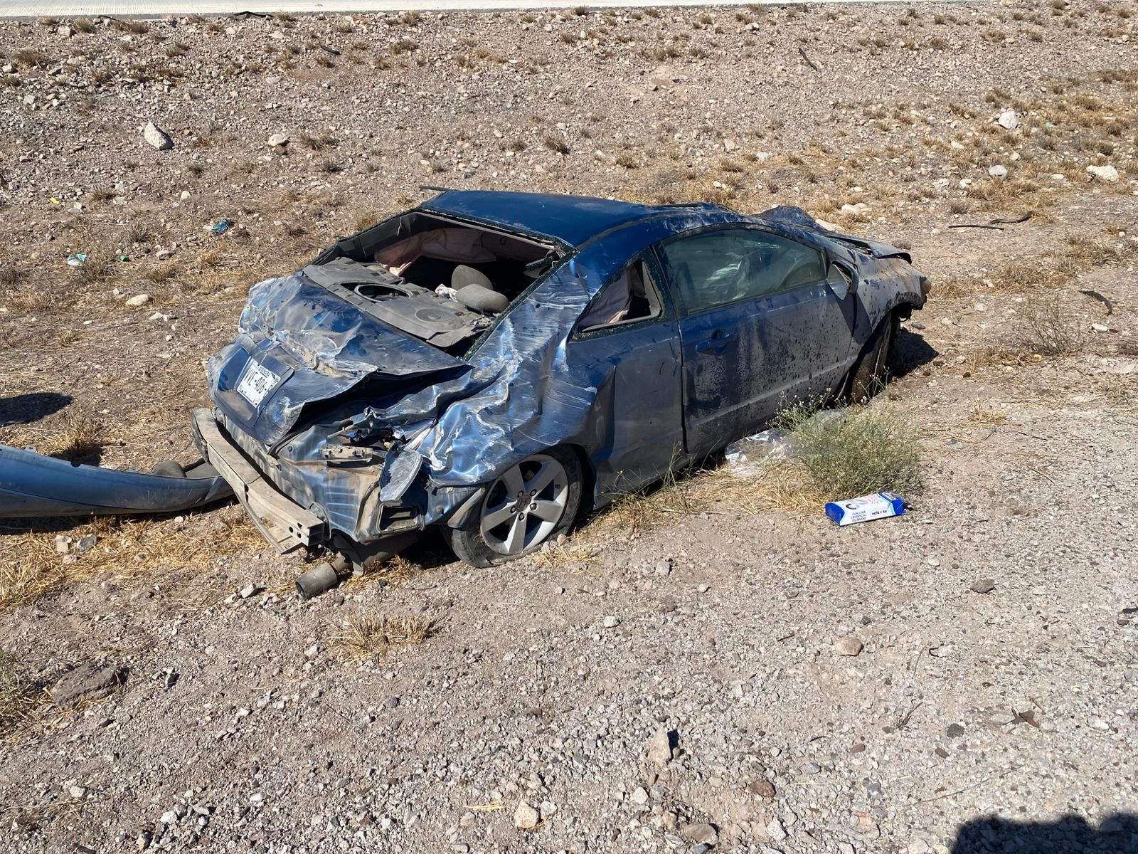 Conductor resulta lesionado en volcamiento