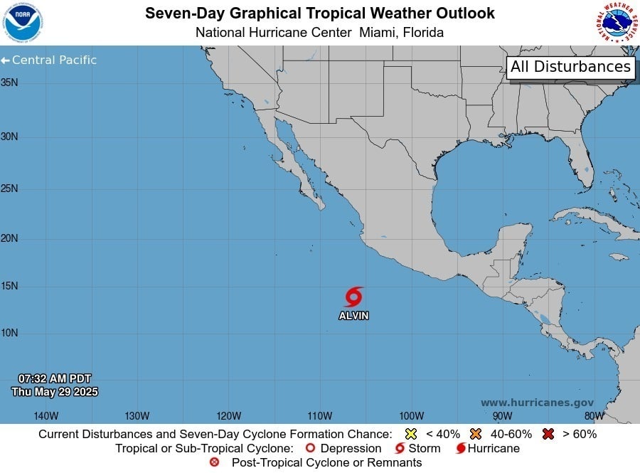 Gobierno de Sonora informa que el ciclón Alvin no afectará directamente al estado