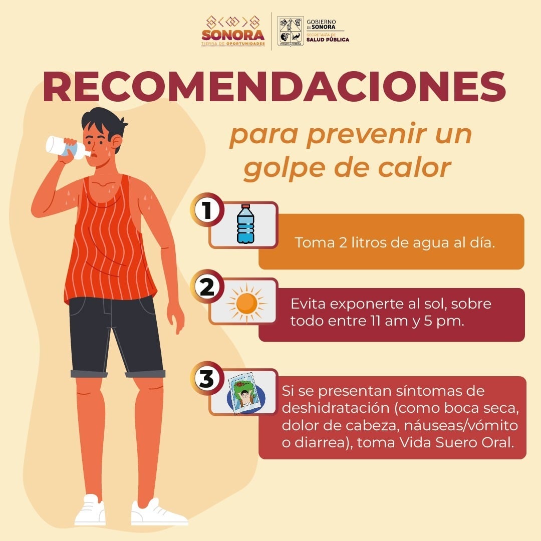 Gobierno de Sonora hace un llamado a prevenir el golpe de calor