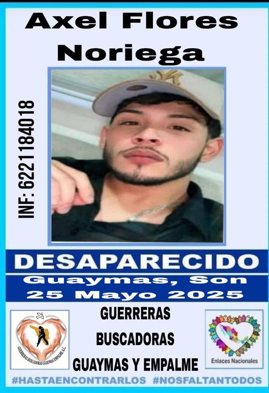 Reportan desaparición de joven en Guaymas