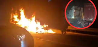 Cierre parcial de la autopista México-Querétaro debido a incendio de tractocamión