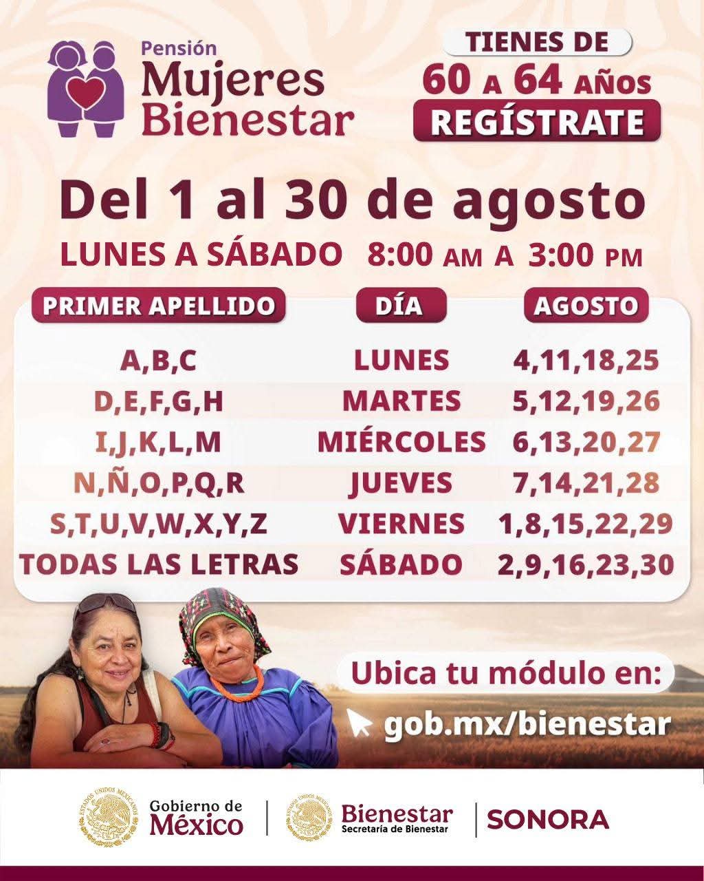 Inicia registro para mujeres de 60 y más