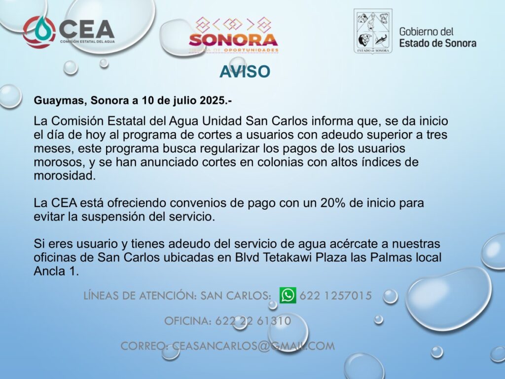 La CEA inicia cortes en San Carlos 1 IMG 20250710 WA00951