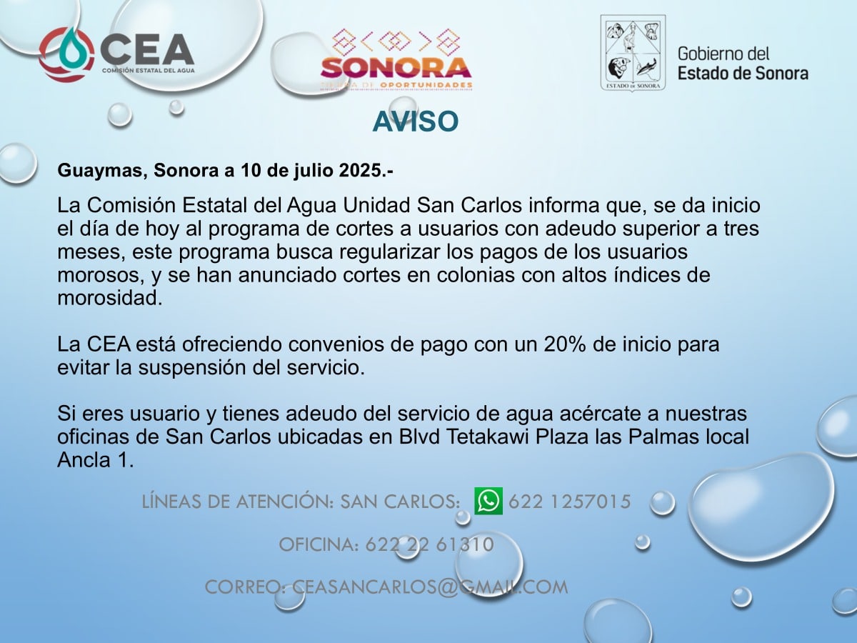 La CEA inicia cortes en San Carlos