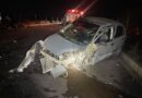 Resultan tres personas lesionadas en fuerte choque
